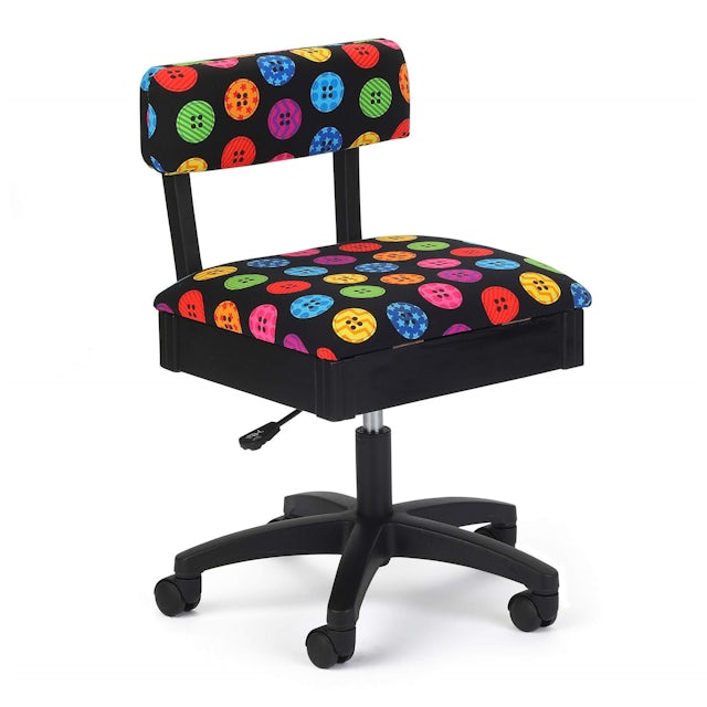 photo of Arrow Hydraulic Sewing Chair button fabirc