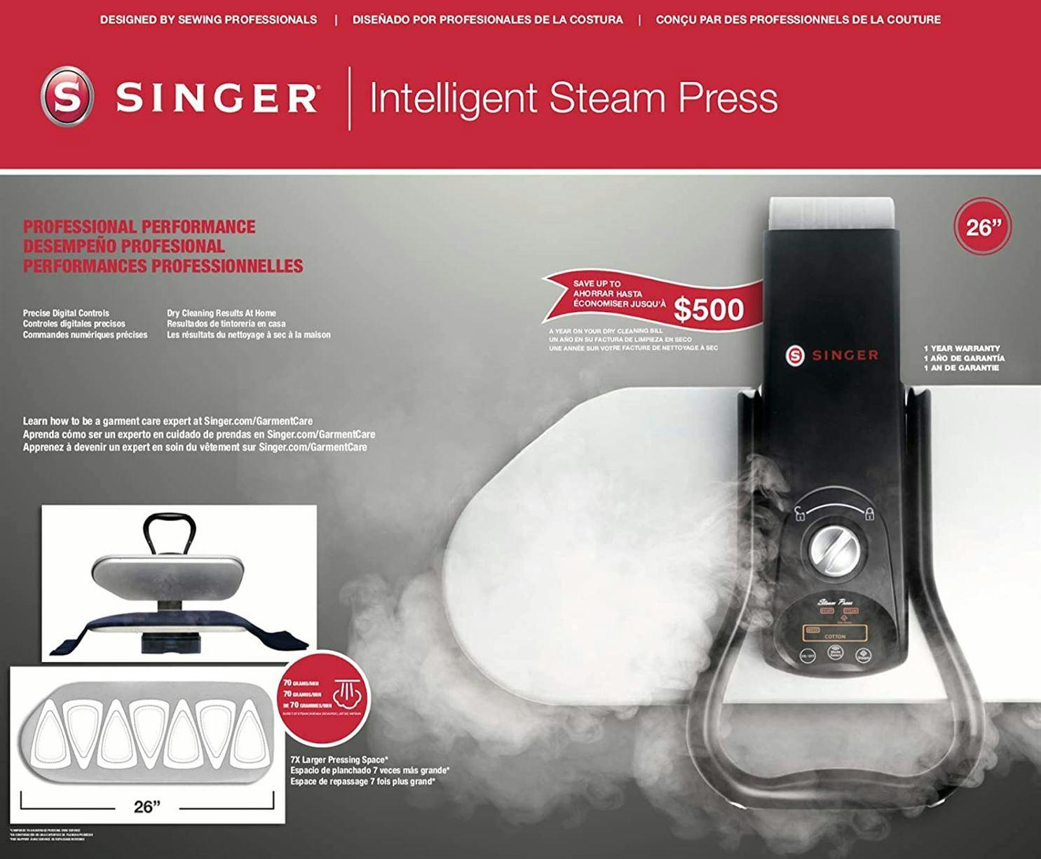 Singer steam press