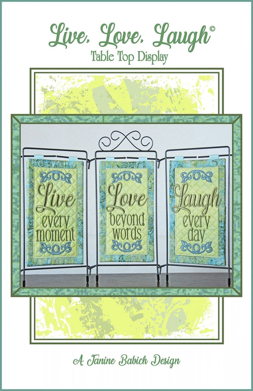 JBD Live Love Laugh disk embroidery design