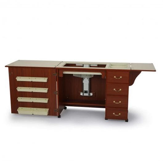Arrow Norma Jean cherry sewing cabinet open