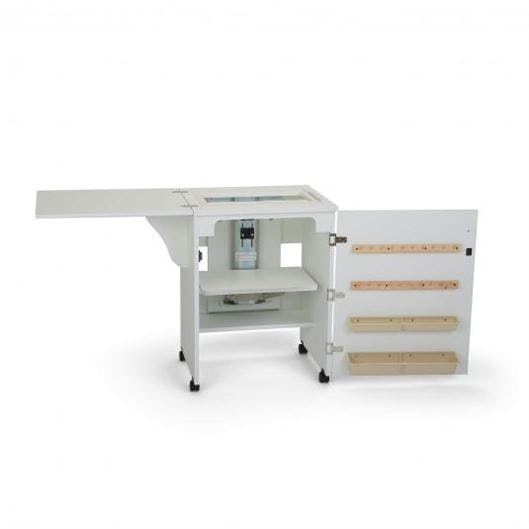 Arrow Sewnatra sewing cabinet in white open