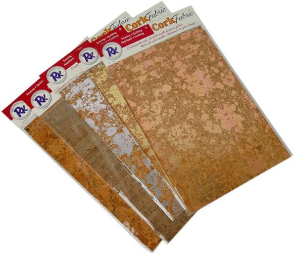 Five assorted sheets of RNK cork fabric