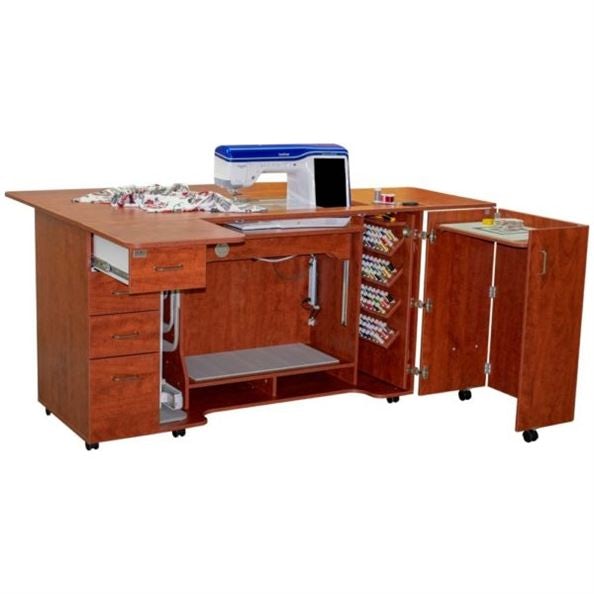 Horn 8479 sewing cabinet sunset maple open