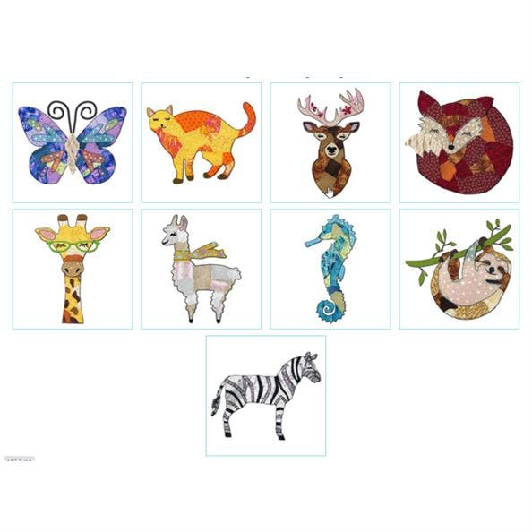 All designs in the Hope Yoder Animal Art Collage collection