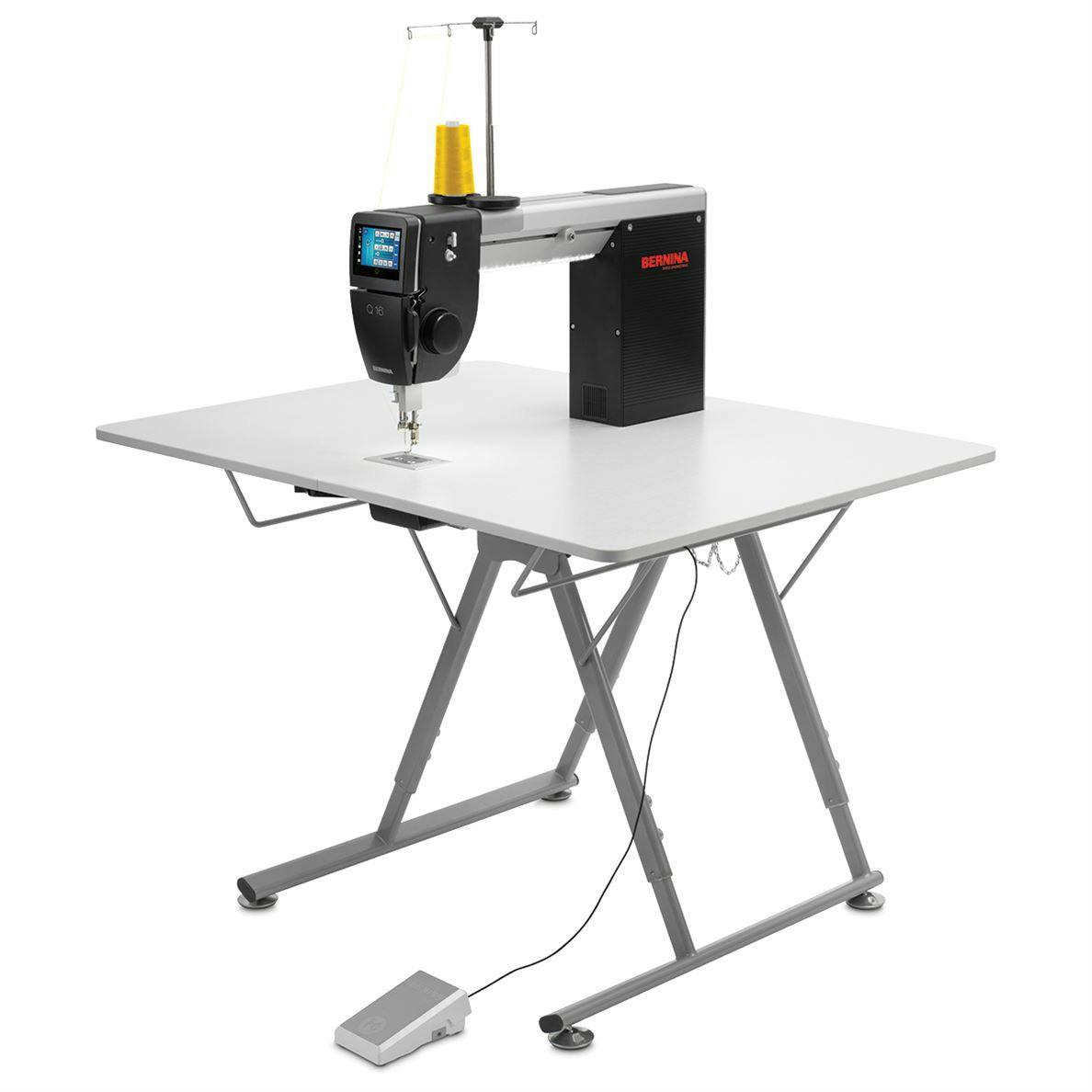 Bernina Q16 Longarm quilting machine with folding table