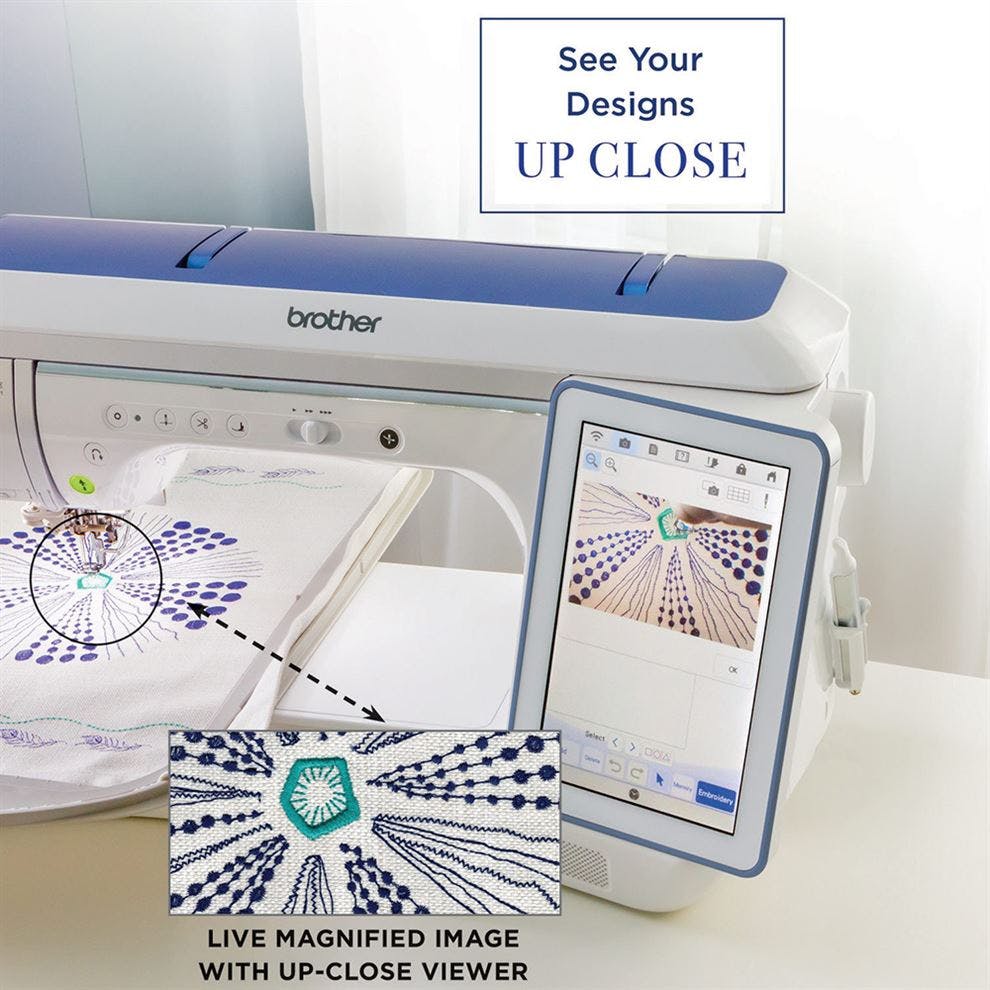 Brother Luminaire Innovis XP2 sewing embroidery machine zoom