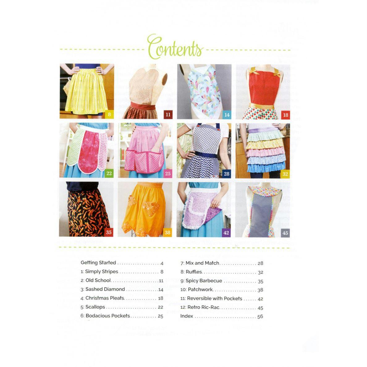 Table of Contents for Fat Quarters Apron book