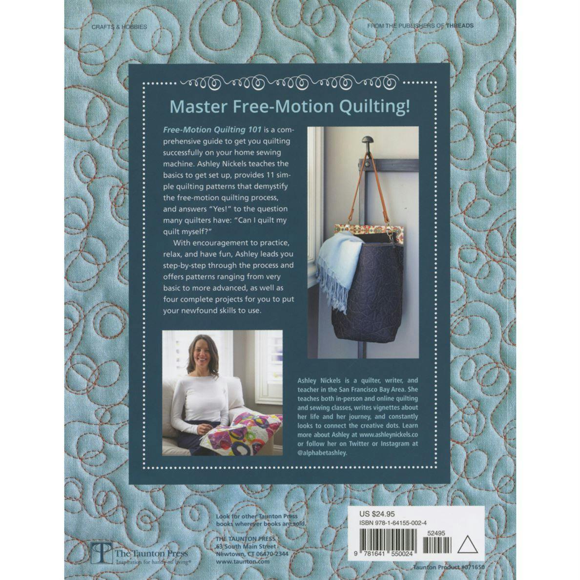 Back cover of Free-Motion Quilting 101 book