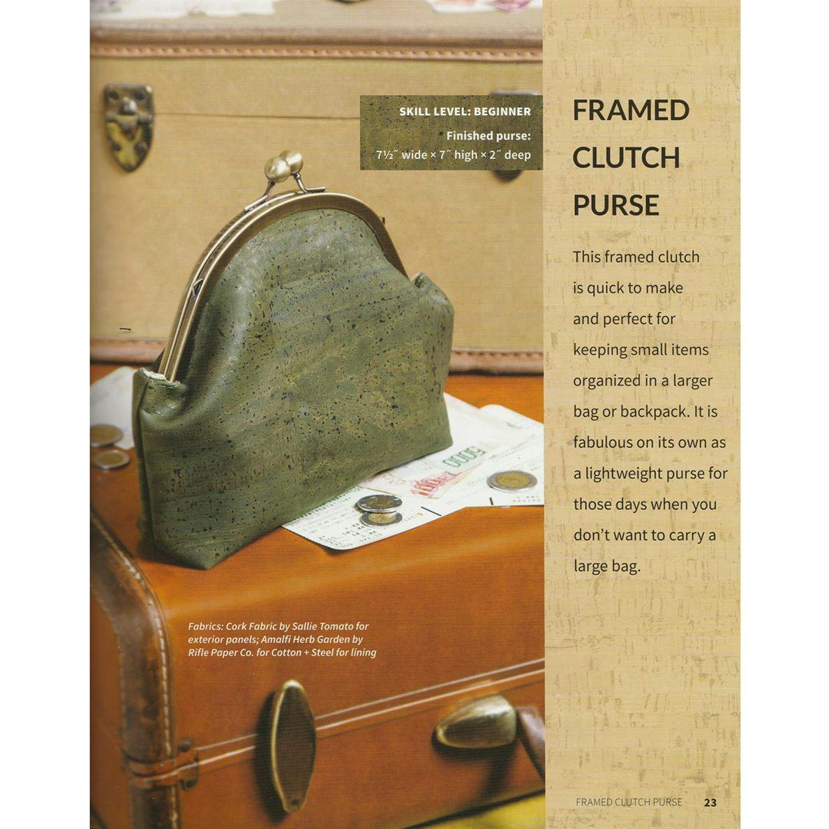 Framed clutch purse with antique gold frame