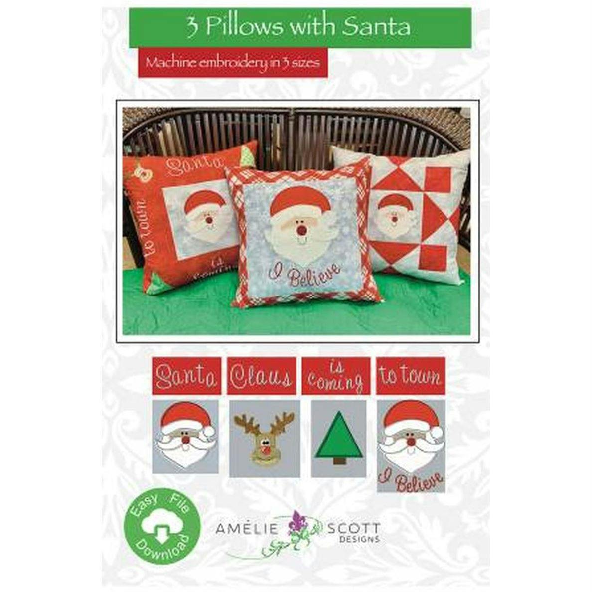 Three Pillows With Santa