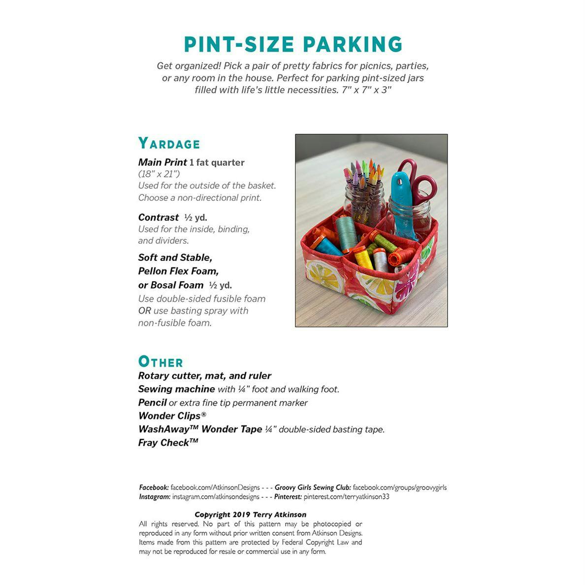 List of supplies for Pint Sized Parking