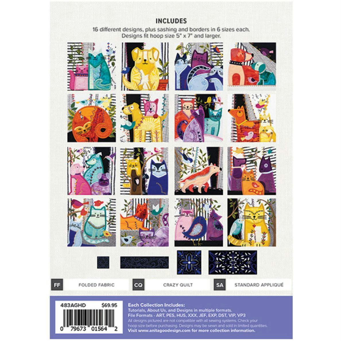 Back cover of Anita Goodesign Patchwork Pets design disc