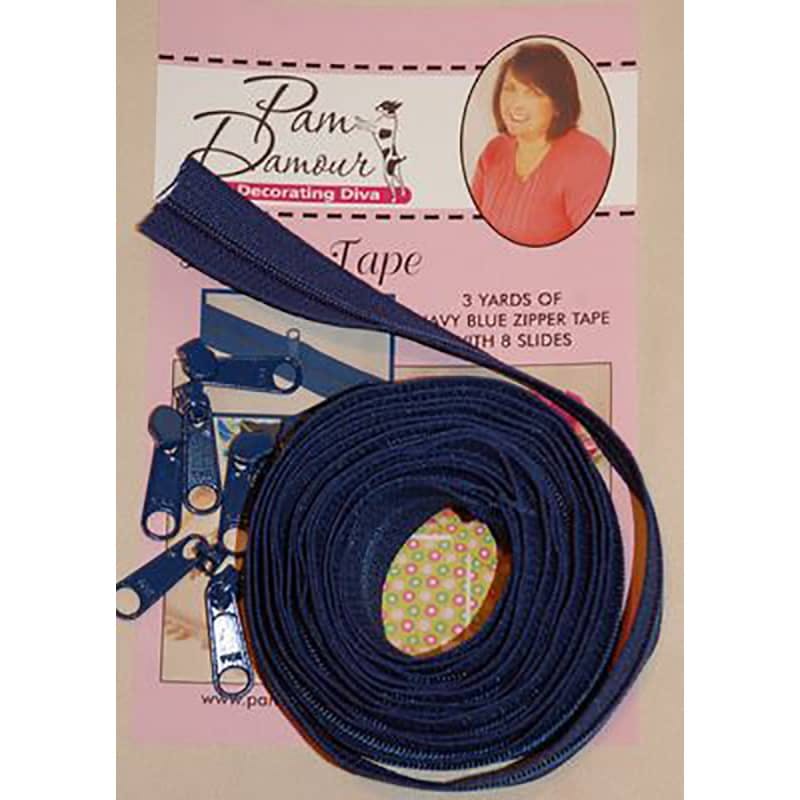 Pam Damour blue zipper tape