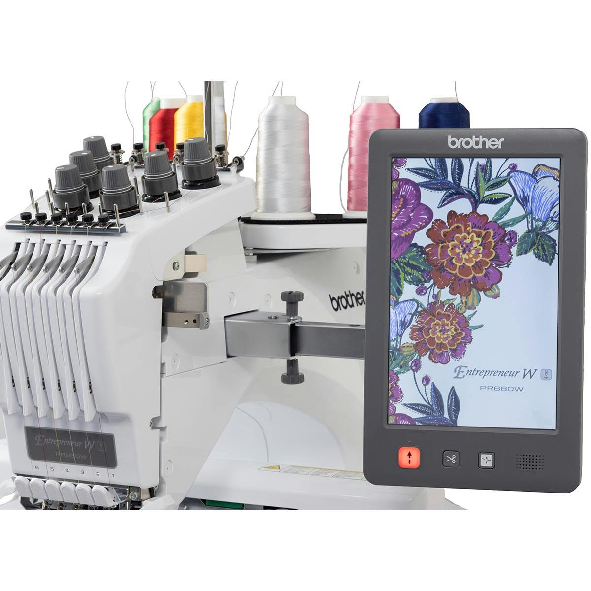 Brother PR680W six needle embroidery machine screen