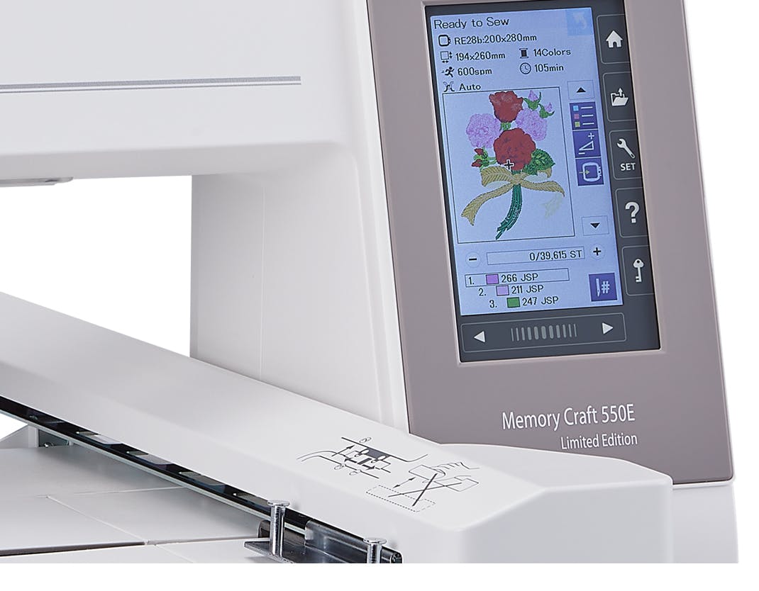 Janome Memory Craft 550E Limited Edition Full Color LCD Touchscreen